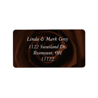 Étiquette de adresse Rose Brown au chocolat