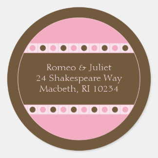 Étiquette de adresse - rose et Brown