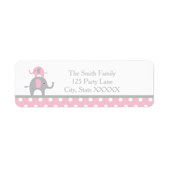 Étiquette de adresse rose et gris de retour