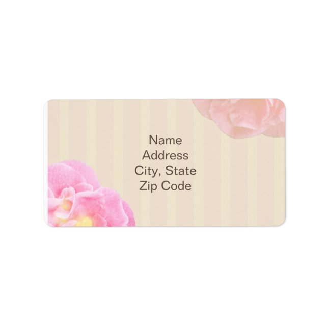 Étiquette de adresse rose floral Nicole (Devant)