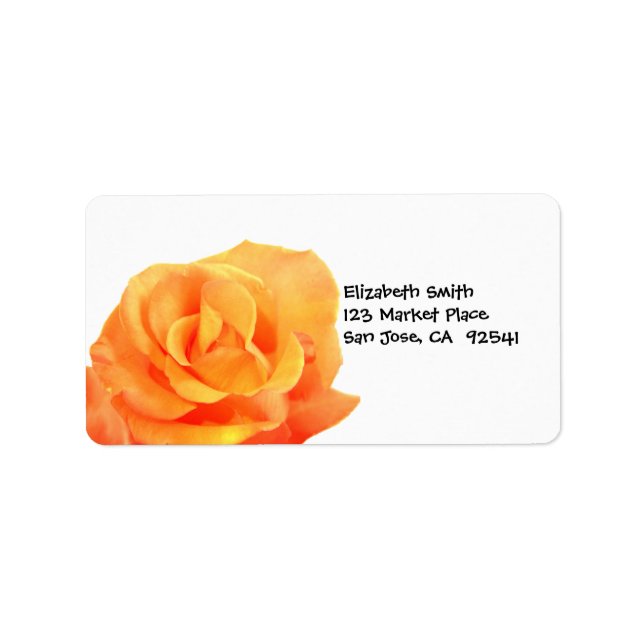 Étiquette de adresse Rose orange (Devant)