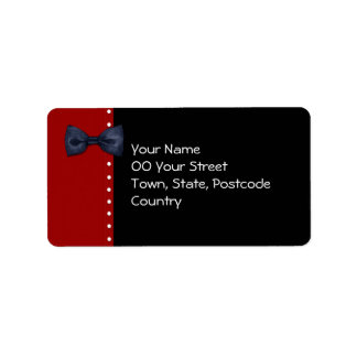 Étiquette de adresse rouge BowTie noir