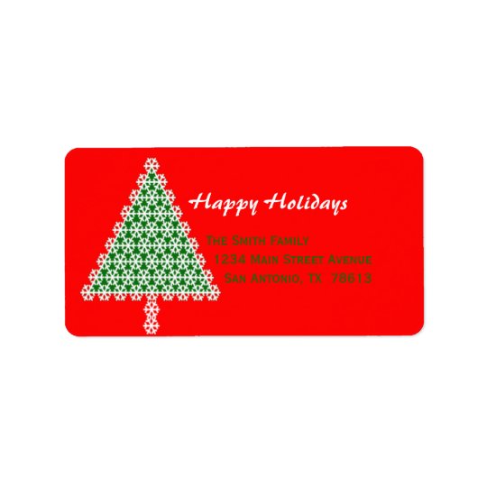Étiquette de adresse rouge de retour de Noël