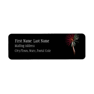 Étiquette de adresse rouge et vert Palm