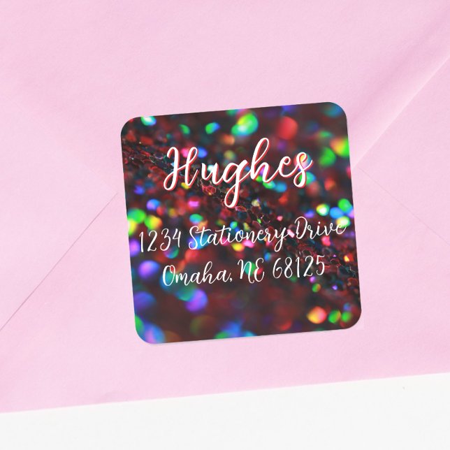 Étiquette de adresse rouge foncé (Créateur téléchargé)