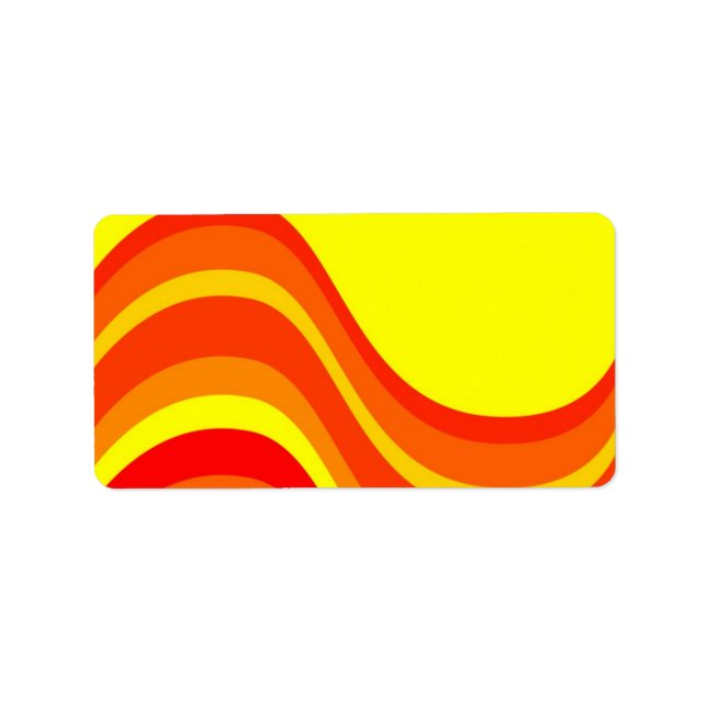 Étiquette de adresse rouge orange et jaune (Devant)