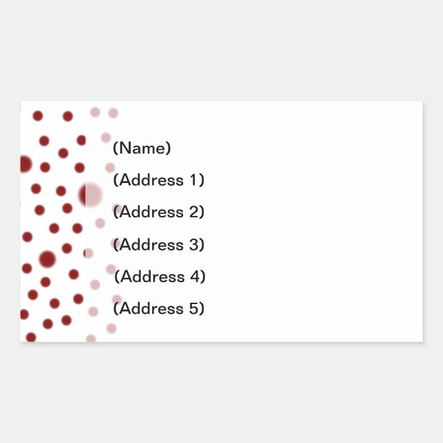 Étiquette de adresse rouge Poka Dot (Devant)