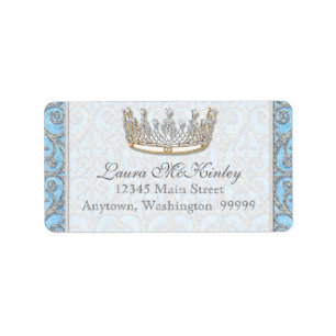 Étiquette de adresse royal de princesse Crown Bab