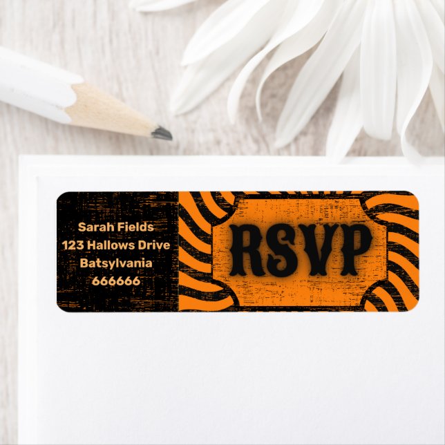 Étiquette de adresse RSVP Halloween désorganisé (En situation)