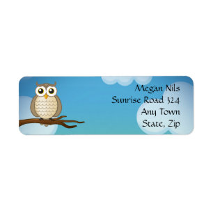 Étiquette de adresse sage mignon du hibou de