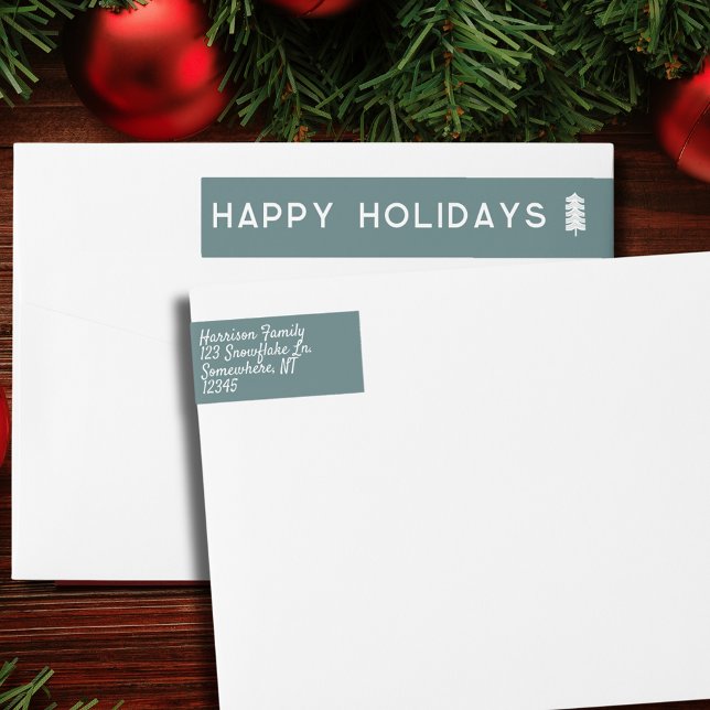 Étiquette de adresse scandinave de sapin de Noël (Scandinavian Christmas Tree Address Label
)