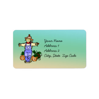 Étiquette de adresse Scarecrow d'automne