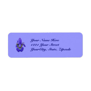 Étiquette de adresse sibérien de l'Iris bleu
