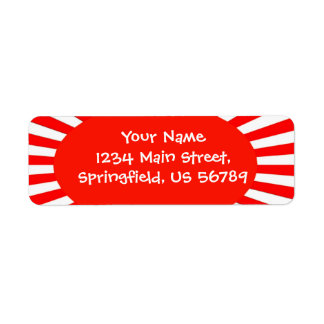 étiquette de adresse solaire rouge
