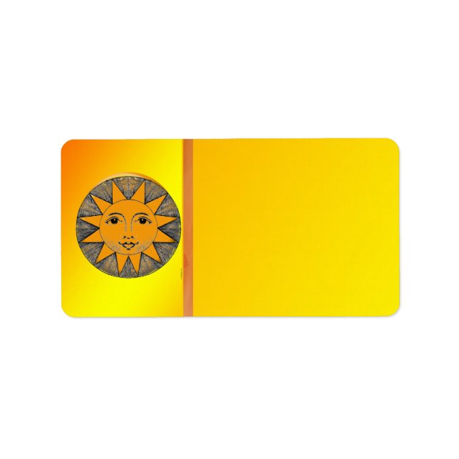 Étiquette de adresse solaire souriant (Devant)