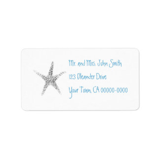 Étiquette de adresse Starfish (B&W)