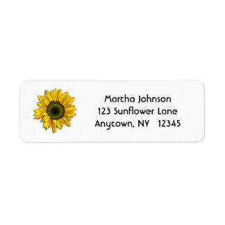 Étiquette de adresse tournesol