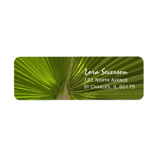 Étiquette de adresse tropical de retour de paume