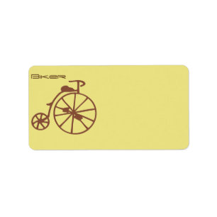 Étiquette de adresse vélo Retro