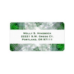 Étiquette de adresse vert en cristal de plaid