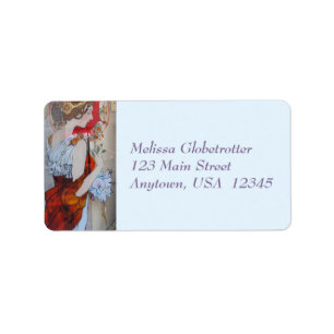 Étiquette de adresse—Vierge rouge victorienne