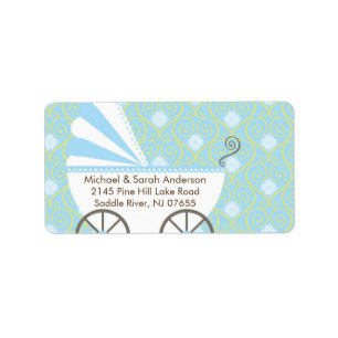 Étiquette de adresse vintage de baby shower de