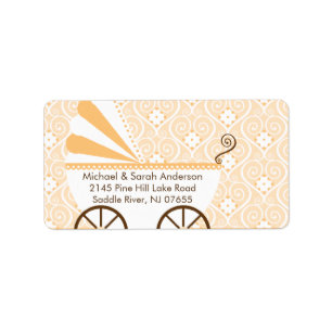 Étiquette de adresse vintage de baby shower de