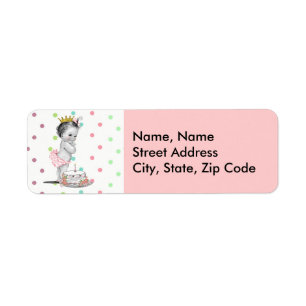 Étiquette de adresse vintage de princesse Baby