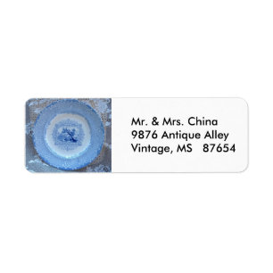 Étiquette de adresse vintage de retour de plat