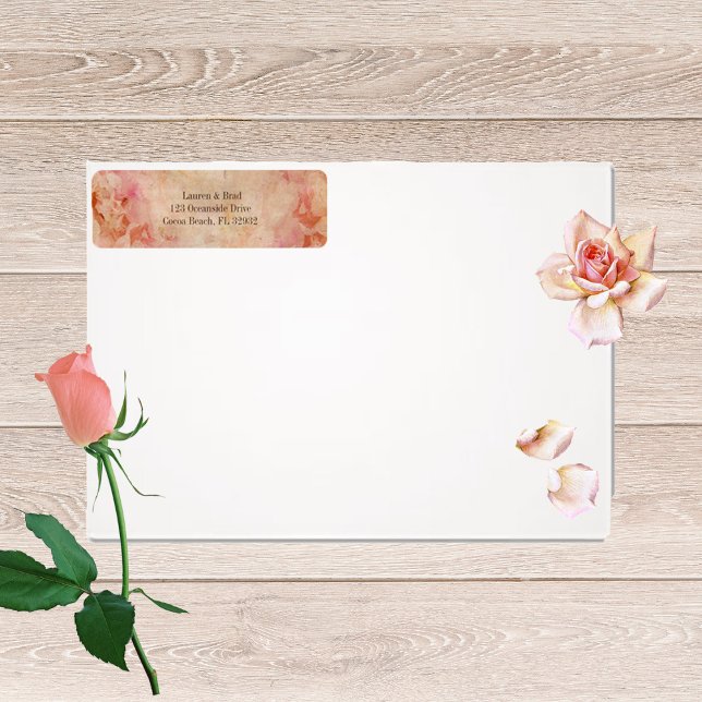 Étiquette de adresse Vintage floral rouillé (Créateur téléchargé)