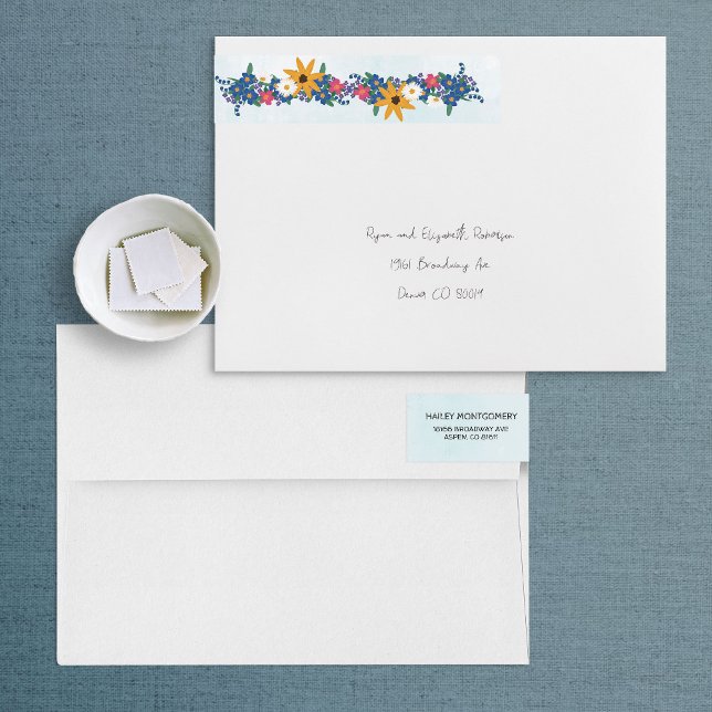 Étiquette de adresse Wraparound fleur sauvage (Créateur téléchargé)