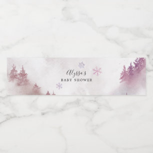 Étiquette de Baby shower à bouteille d'eau rose Sn