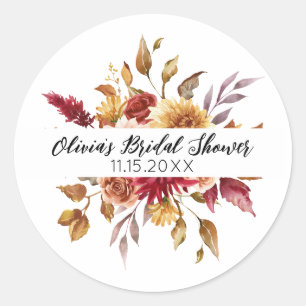 étiquette de Baby shower Amour d'automne
