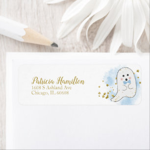 Étiquette de Baby Shower Halloween pour un Bébé Fa