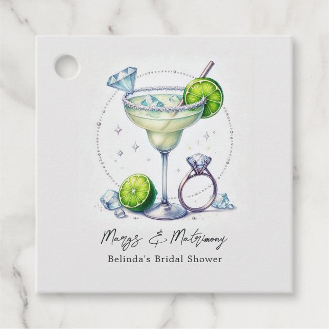 Étiquette de Baby Shower Mariage Chic Margaritas e (Devant)