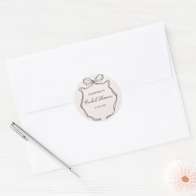 Étiquette de baby shower mariage ruban capricieux  (Enveloppe)