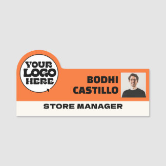 Étiquette de badge de titre de photo de logo perso