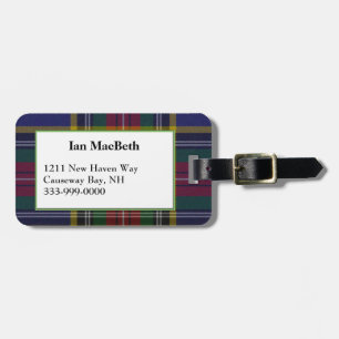 Étiquette de bagage à carreaux tartan MacBeth pers