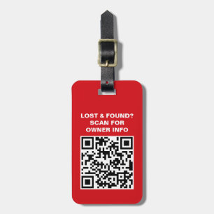 Étiquette de bagage à code QR de voyage
