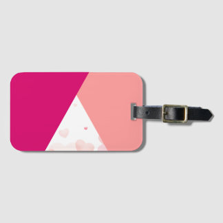 Étiquette de bagage à cœur rose