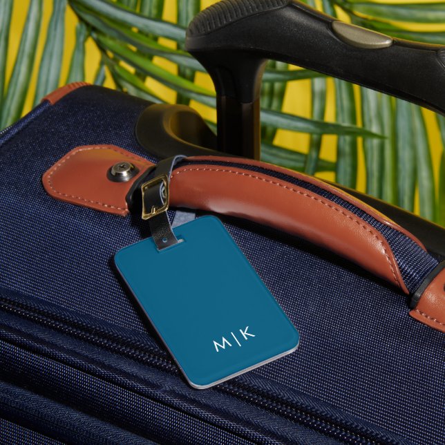 Étiquette de bagage à monogramme moderne (Insitu Rectoal 1)