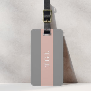 Étiquette de bagage à monogramme personnalisé avec