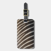 Étiquette de bagage à motif animal rayé zèbre noir