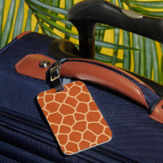 Étiquette de bagage à motif girafe safari