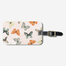 Étiquette de bagage à motif papillon mignon