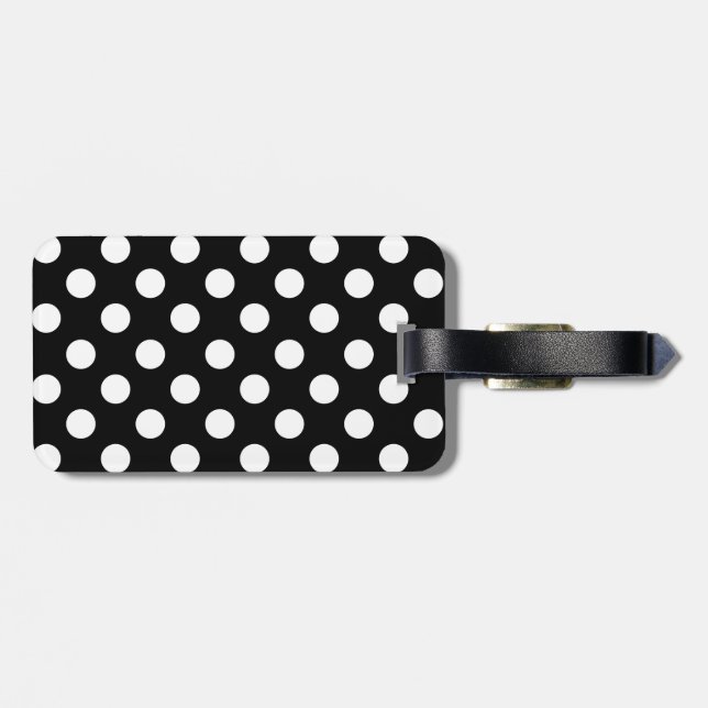 Étiquette de bagage à pois stylée grande (Dos horizontal)