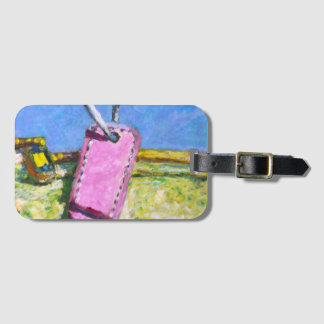 Étiquette de bagage à tag rose