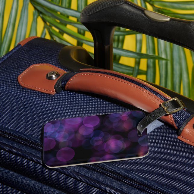 Étiquette de bagage abstraite violet foncé à effet (Insitu Rectoal 3)