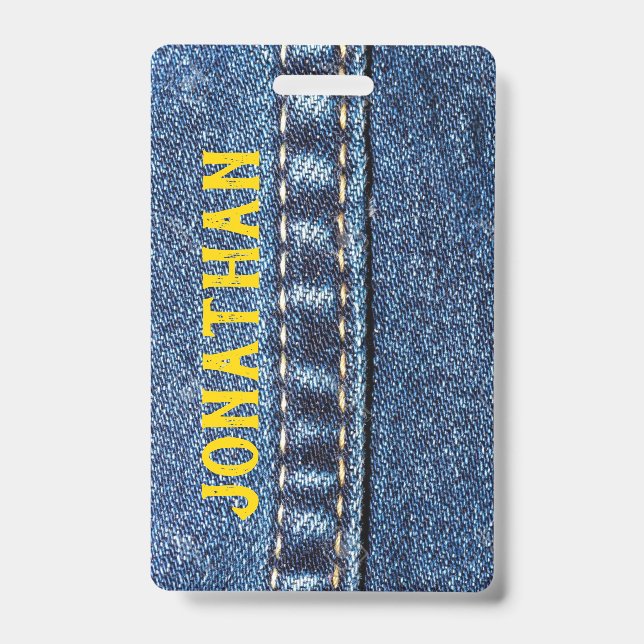 Étiquette de bagage / Badge en jeans (Avant)