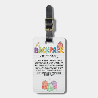 Étiquette de bagage Bénédiction Sac à dos pour enf